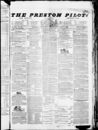 cover page of Preston Pilot published on July 6, 1833