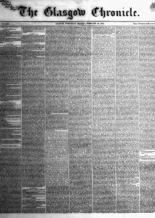 cover page of Glasgow Chronicle published on February 28, 1844