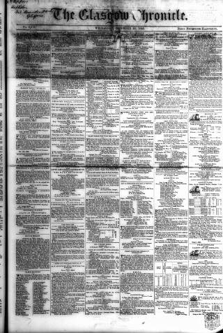 cover page of Glasgow Chronicle published on December 30, 1846