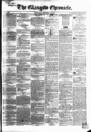 cover page of Glasgow Chronicle published on September 18, 1850