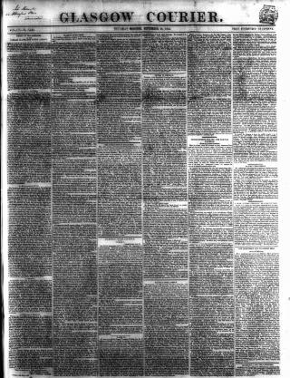 cover page of Glasgow Courier published on September 18, 1845
