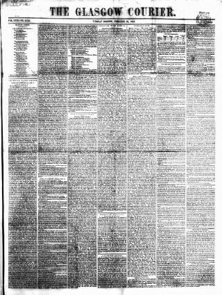 cover page of Glasgow Courier published on February 28, 1854
