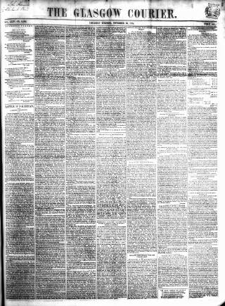 cover page of Glasgow Courier published on November 30, 1854
