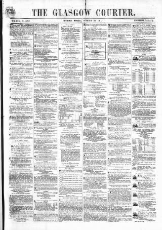 cover page of Glasgow Courier published on February 28, 1861