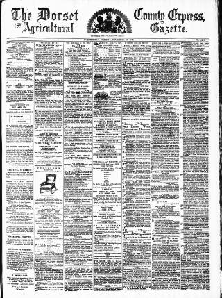 cover page of Dorset County Express and Agricultural Gazette published on December 30, 1879
