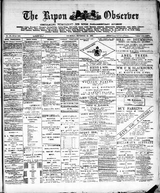 cover page of Ripon Observer published on November 30, 1893