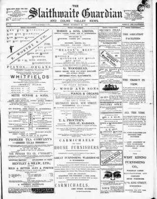 cover page of Colne Valley Guardian published on December 30, 1898