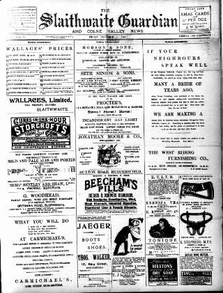 cover page of Colne Valley Guardian published on November 15, 1901