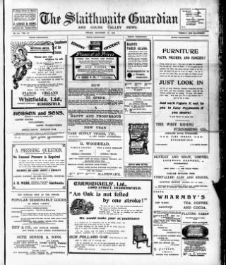 cover page of Colne Valley Guardian published on December 30, 1904