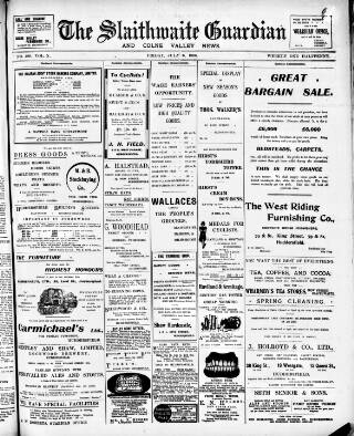 cover page of Colne Valley Guardian published on July 6, 1906