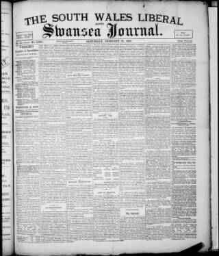 cover page of Swansea Journal and South Wales Liberal published on February 28, 1891