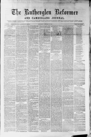 cover page of Rutherglen Reformer published on February 28, 1880