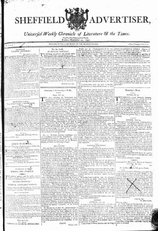 cover page of Sheffield Public Advertiser published on November 30, 1792