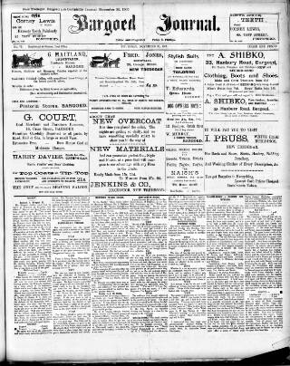 cover page of Bargoed Journal published on November 30, 1905