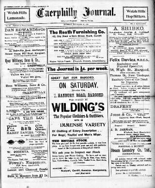 cover page of Bargoed Journal published on November 15, 1906