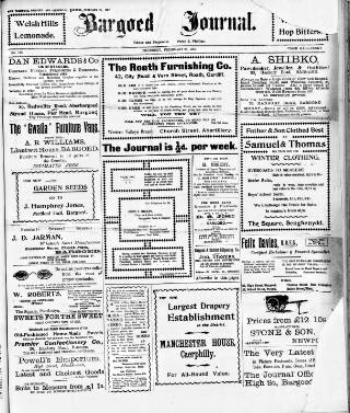 cover page of Bargoed Journal published on February 28, 1907