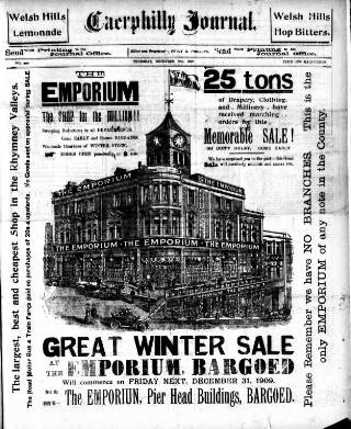 cover page of Bargoed Journal published on December 30, 1909