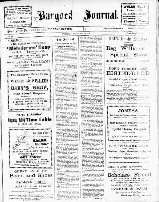 cover page of Bargoed Journal published on September 5, 1912