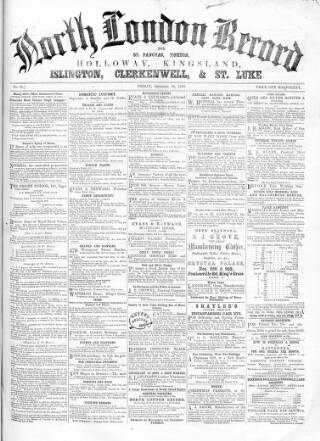 cover page of North London Record published on December 30, 1859