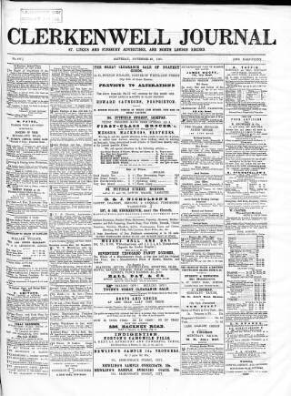 cover page of North London Record published on November 30, 1867