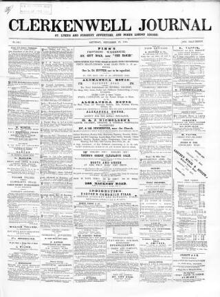 cover page of North London Record published on September 26, 1868