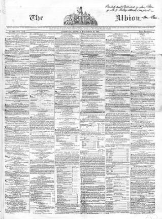 cover page of Liverpool Albion published on December 30, 1844