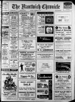 cover page of Nantwich Chronicle published on December 30, 1961