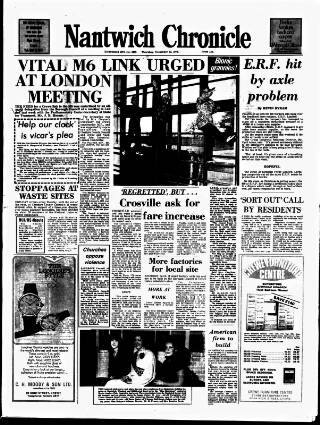 cover page of Nantwich Chronicle published on November 30, 1978