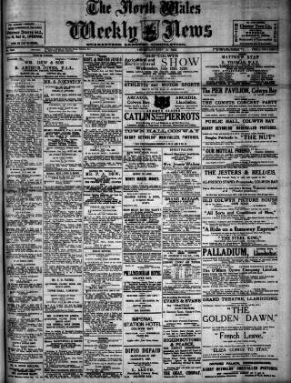 cover page of North Wales Weekly News published on July 6, 1922