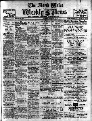 cover page of North Wales Weekly News published on September 18, 1924