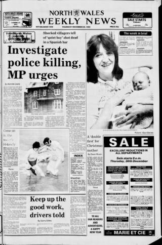 cover page of North Wales Weekly News published on December 30, 1982