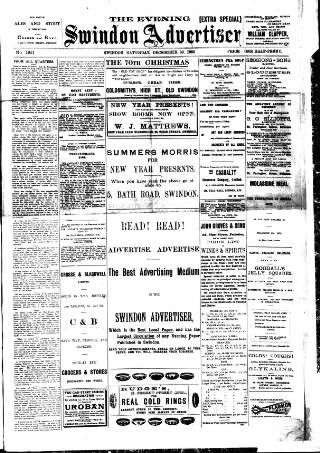 cover page of Swindon Advertiser published on December 30, 1905