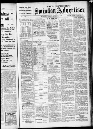 cover page of Swindon Advertiser published on September 18, 1917