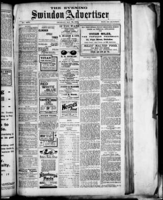 cover page of Swindon Advertiser published on May 29, 1919