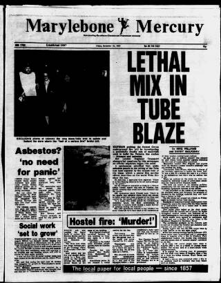 cover page of Marylebone Mercury published on November 30, 1984