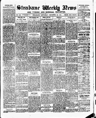 cover page of Strabane Weekly News published on December 30, 1911