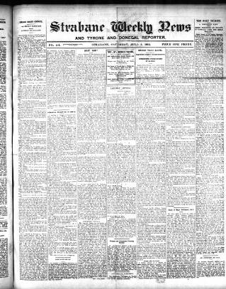 cover page of Strabane Weekly News published on July 6, 1912