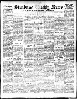 cover page of Strabane Weekly News published on November 15, 1913