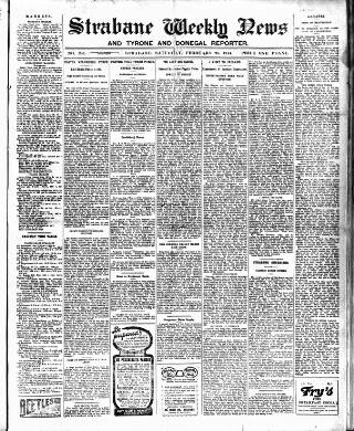 cover page of Strabane Weekly News published on February 28, 1914