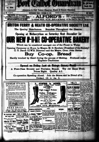 cover page of Port Talbot Guardian published on November 30, 1928