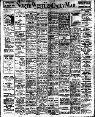 cover page of North West Evening Mail published on May 29, 1911