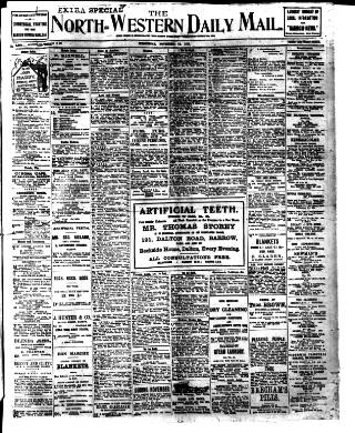 cover page of North West Evening Mail published on November 15, 1911