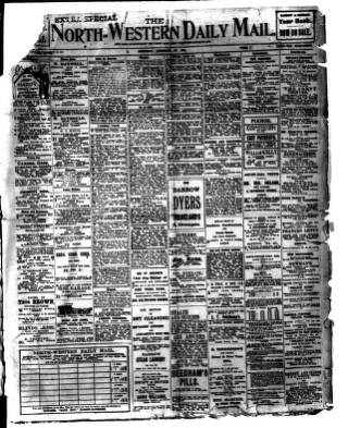 cover page of North West Evening Mail published on December 28, 1911