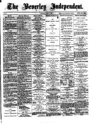 cover page of Beverley Independent published on July 6, 1889