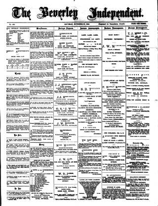 cover page of Beverley Independent published on November 30, 1895