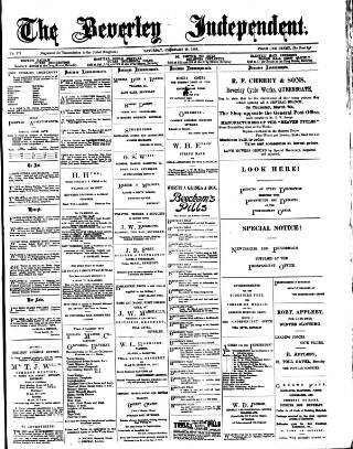 cover page of Beverley Independent published on February 28, 1903