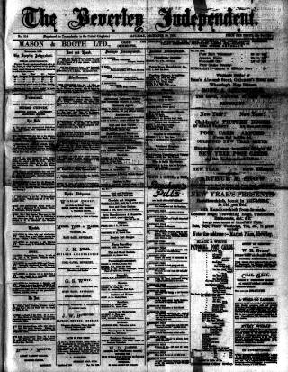 cover page of Beverley Independent published on December 30, 1905