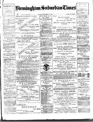 cover page of Birmingham Suburban Times published on December 30, 1893