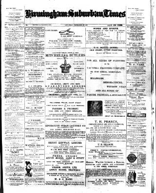cover page of Birmingham Suburban Times published on December 30, 1899