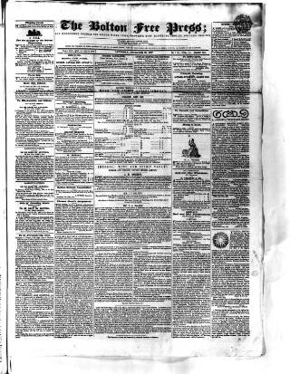 cover page of Bolton Free Press published on December 30, 1837